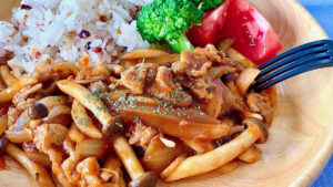 きのこのポークチャップ