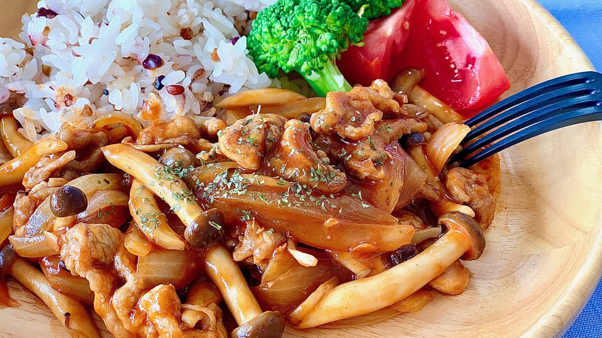 きのこのポークチャップ